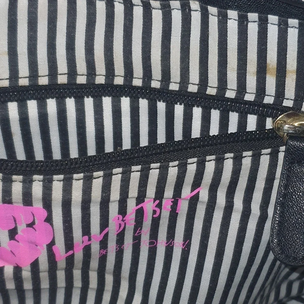 Luv Betsey by Betsey‎ Johnson Pink Quilted Heart Backpack Black Faux Leather Bag